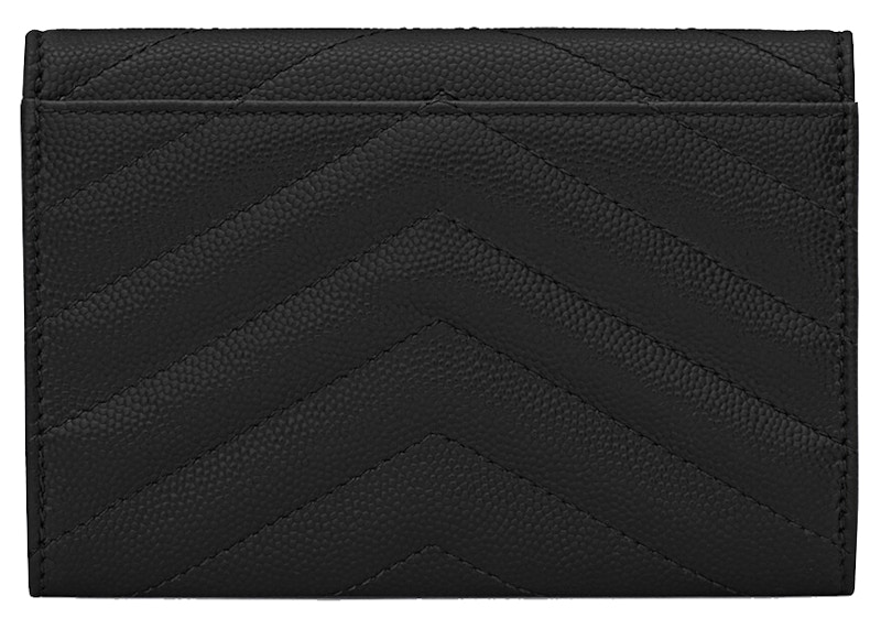 Saint Laurent Cassandre Grain De Poudre Envelope Wallet Small Noir