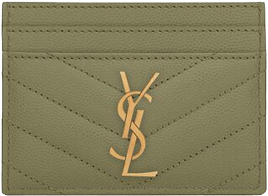 Saint Laurent Cream leather card holder with logo