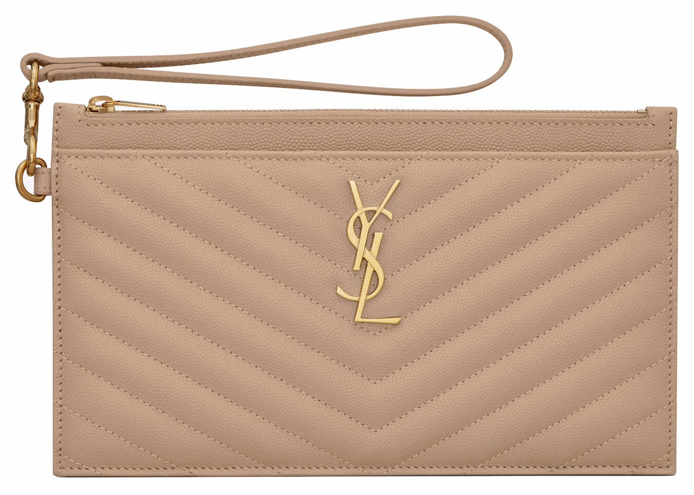 Ysl monogram bill pouch in grain de poudre embossed leather Clearance
