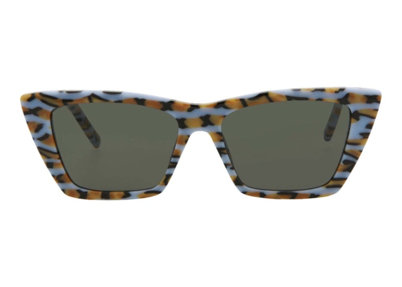 Pre-owned Saint Laurent Women's Cat Eyeframe Acetate Sunglasses03550118) In Violet/grey (sl276mica/30006557
