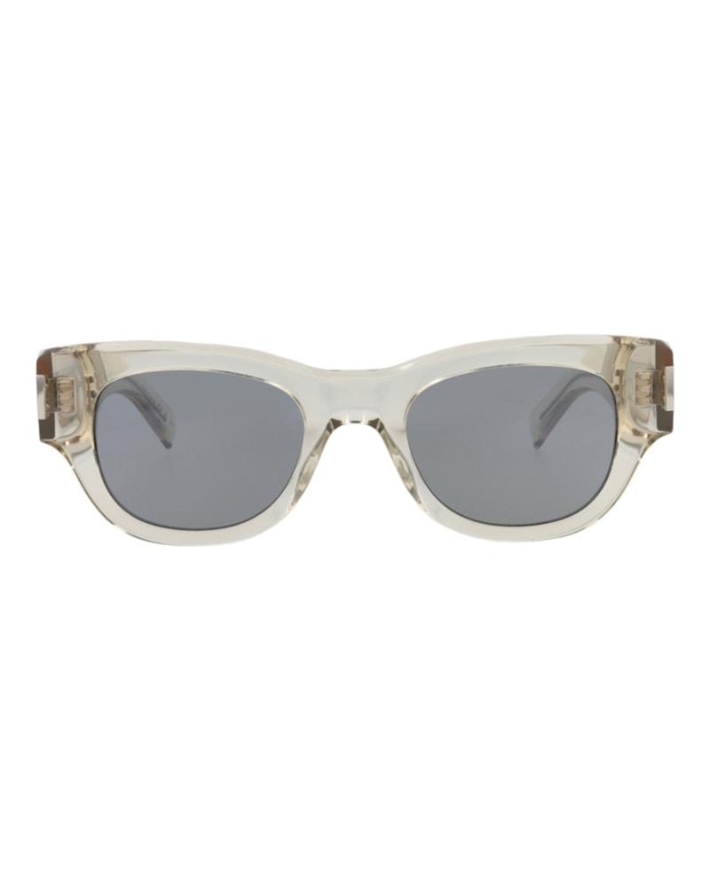Pre-owned Saint Laurent Women's Cat Eyeframe Recycled Acetate Sunglasses In Beige Beige Silver (sl573/30014070