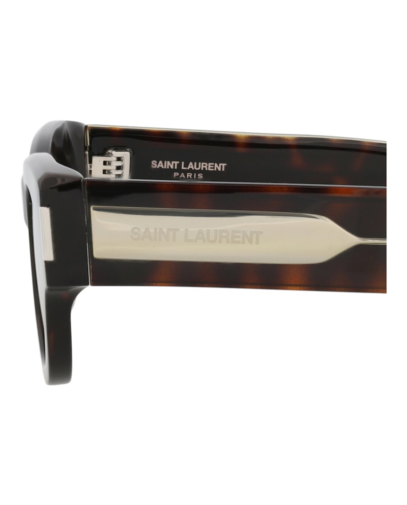 Saint Laurent Cat Eye-Frame Recycled Acetate Sunglasses Havana Crystal Grey (Sl573-30014070-002)