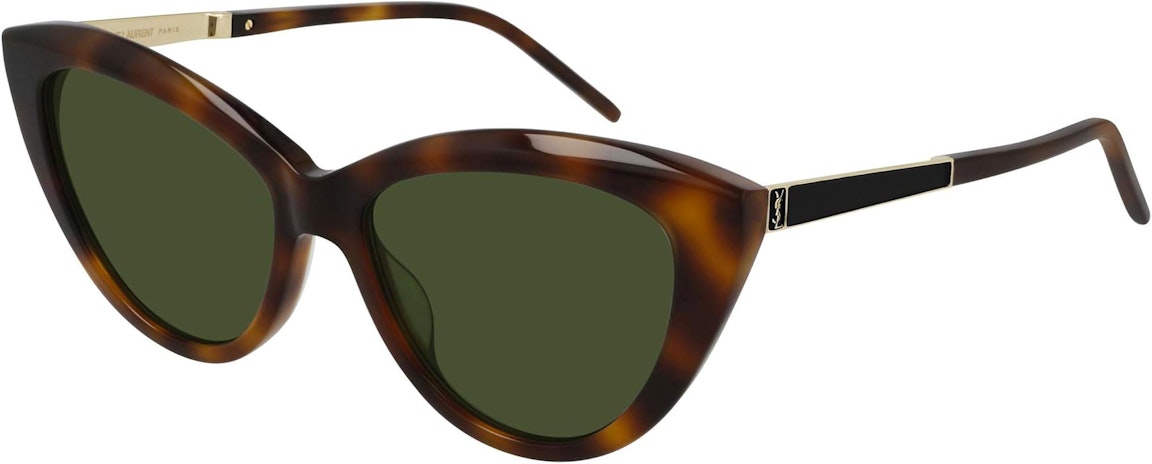 Pre-owned Saint Laurent Cat Eye Sunglasses Havana/green (sl-m81-003)