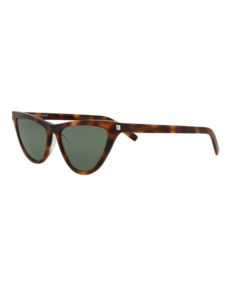 Pre-owned Saint Laurent Women's  Cat Eye Sunglasses/30013720002) In Havana/green (sl550slim