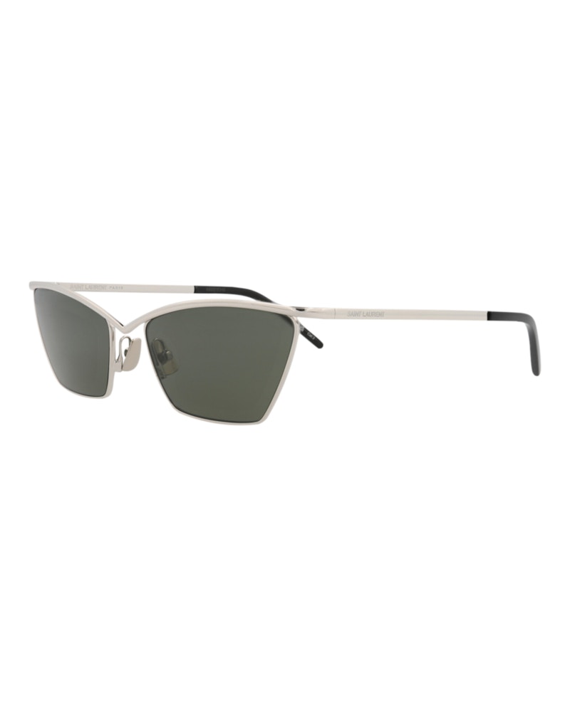 Pre-owned Saint Laurent Women's  Cat Eye Sunglasses In Silver Silver Grey (sl637/30014745/002)