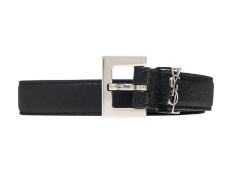 Pre-owned Saint Laurent Men's  Cintura Belt In Nero In Black