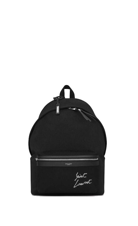 Pre-owned Saint Laurent City Backpack Black/white