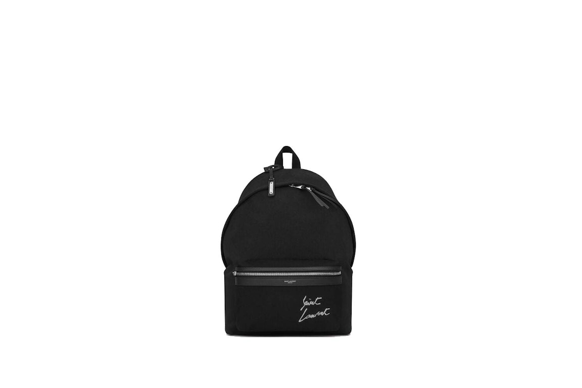 Pre-owned Saint Laurent City Backpack Black/white