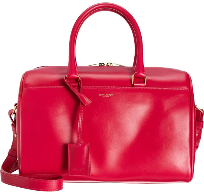 Saint Laurent Classic 6 Hour Duffle Bag Fuschia in Leather with Silver ...