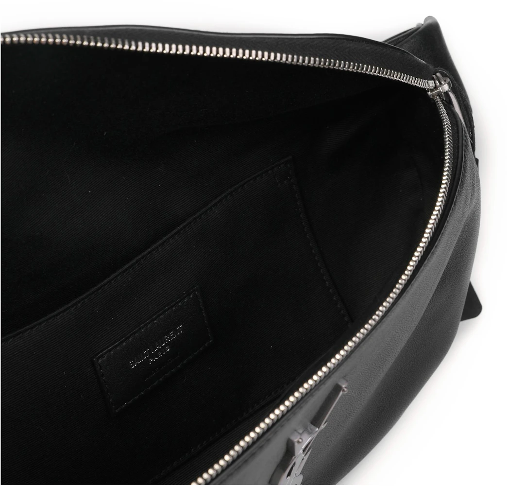 Saint Laurent Classic Belt Bag Monogram Black in Lambskin with Silver ...