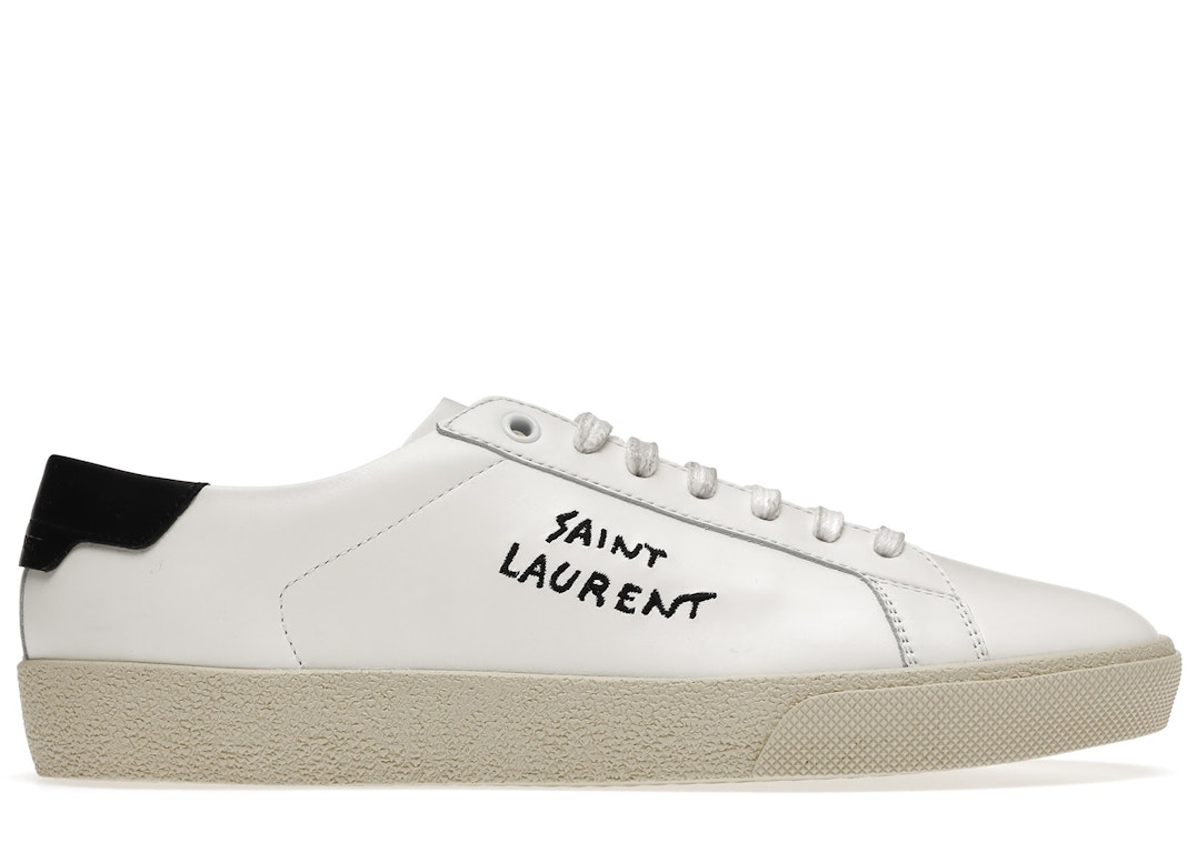 Pre-owned Saint Laurent Court Classic Sl/06 Low White Black In White/black