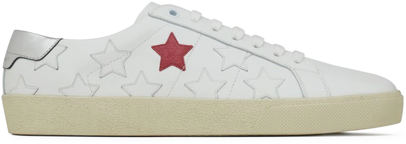 SL 61 Low Top Leather Sneakers in White - Saint Laurent