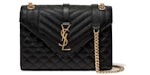 Saint Laurent Envelope Medium Bag Grain de Poudre Black
