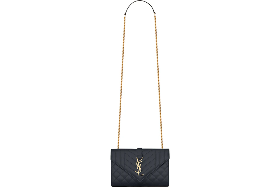 Saint Laurent Envelope Grain de Poudre Small Black
