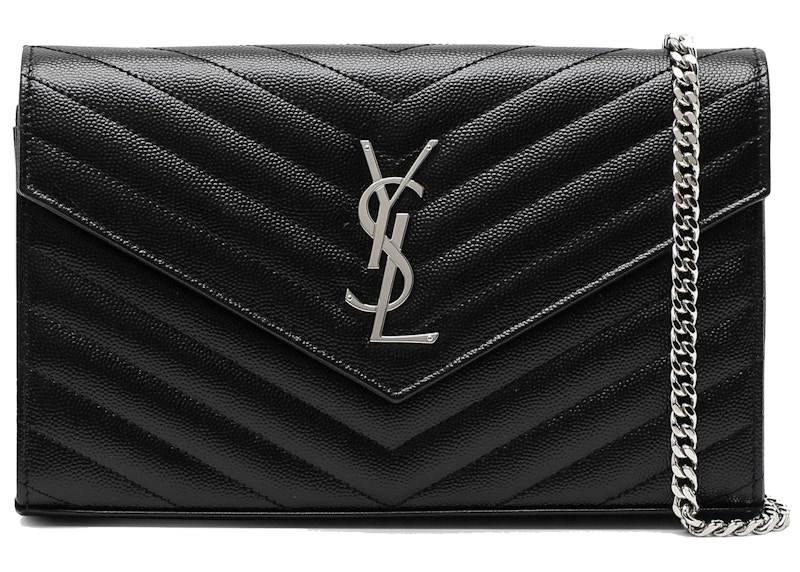 Saint Laurent Envelope Wallet Strap Black in Leather US