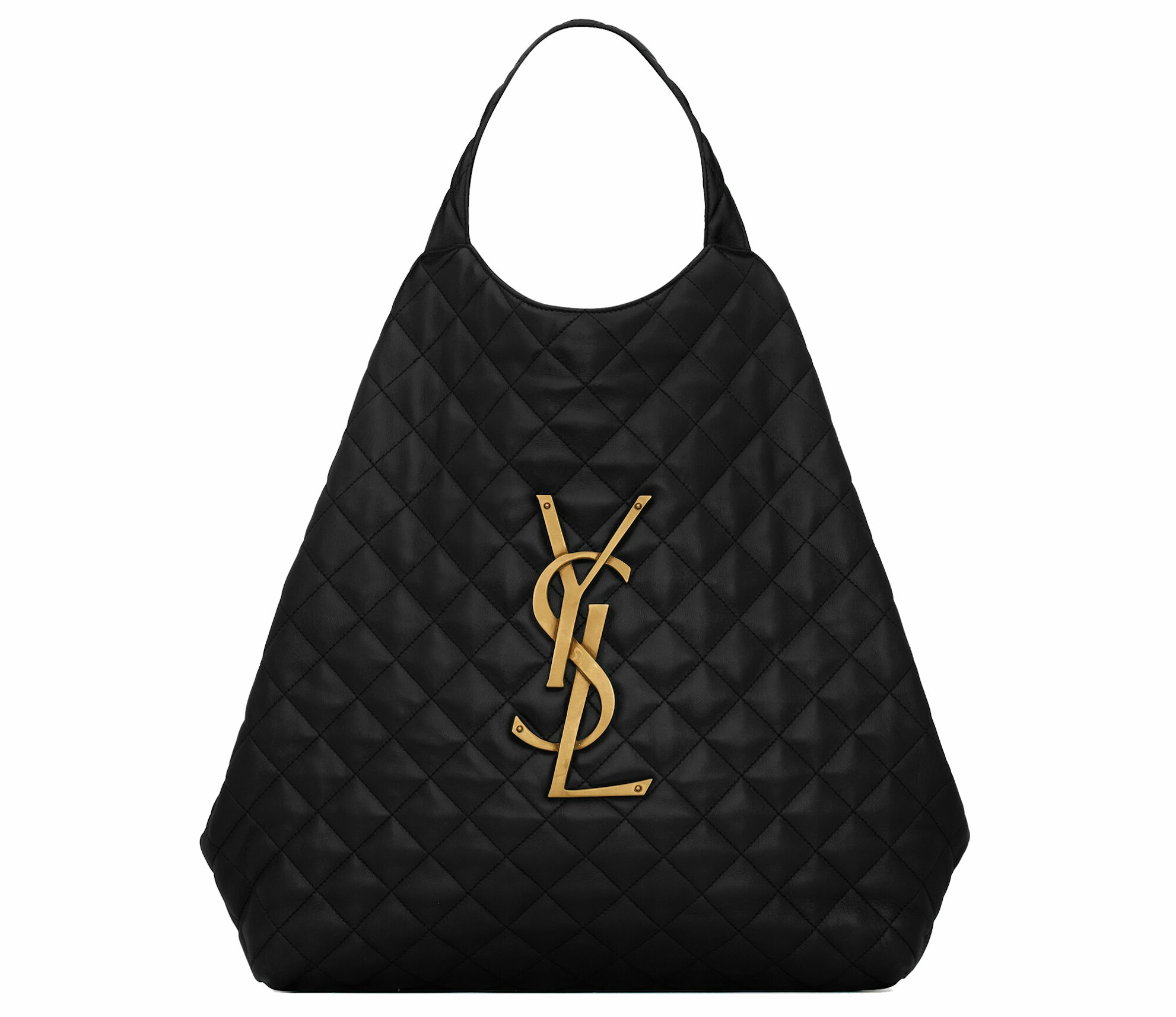 NEW YSL Saint Laurent Leather E/W Shopper Tote Bag In White & Gold  Hardware