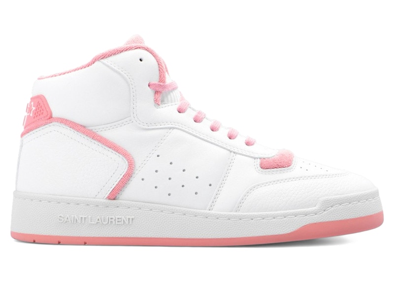 SAINT LAURENT Pre-owned Jefferson High (women's) Sneakers In White/eros