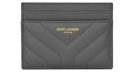 Saint Laurent Joan Card Case In Quilted Leather Black