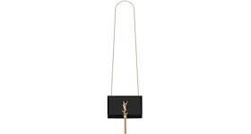 Saint Laurent Kate Bag Grain De Poudre Embossed Leather Gold-tone Small Black