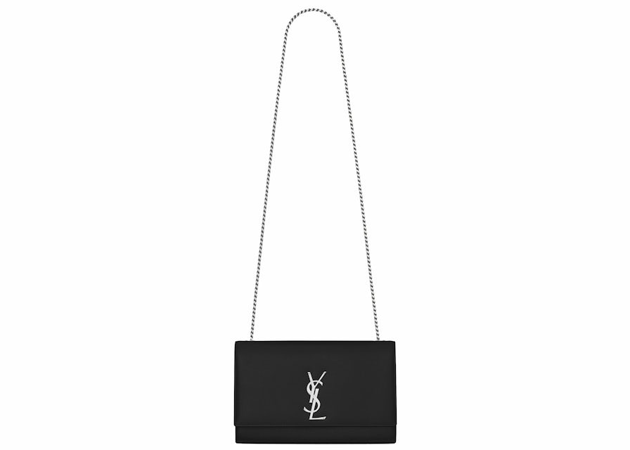 Brand New Saint Laurent Kate Medium Chain Bag / Black Leather / Silver YSL