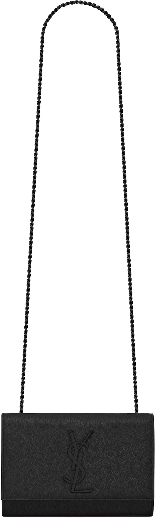 Saint Laurent Kate Small Ysl Monogram Grain De Poudre Crossbody Bag On  Chain In Beige