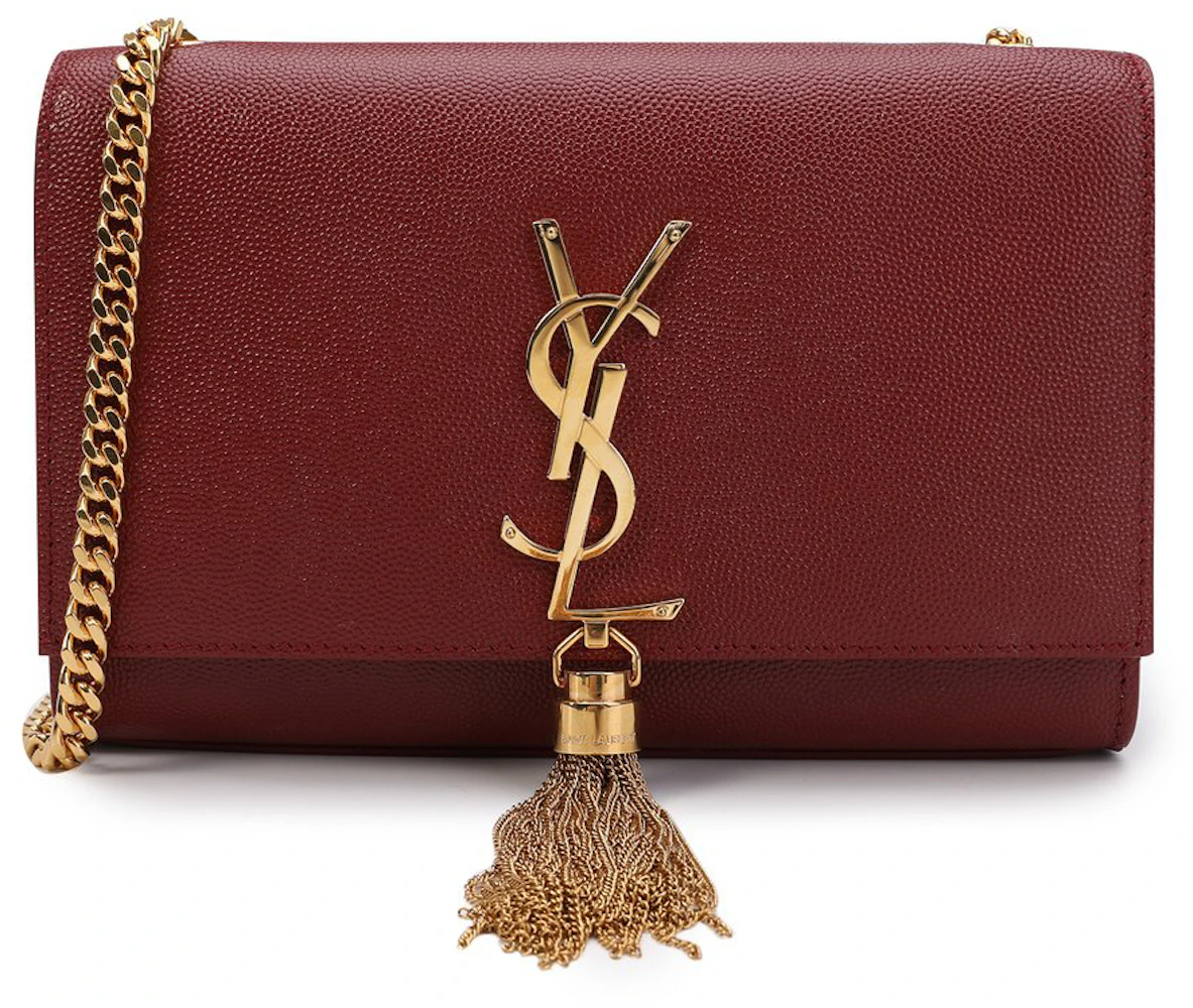 Saint Laurent Kate Shoulder Bag Red in Leather with Gold-tone - US