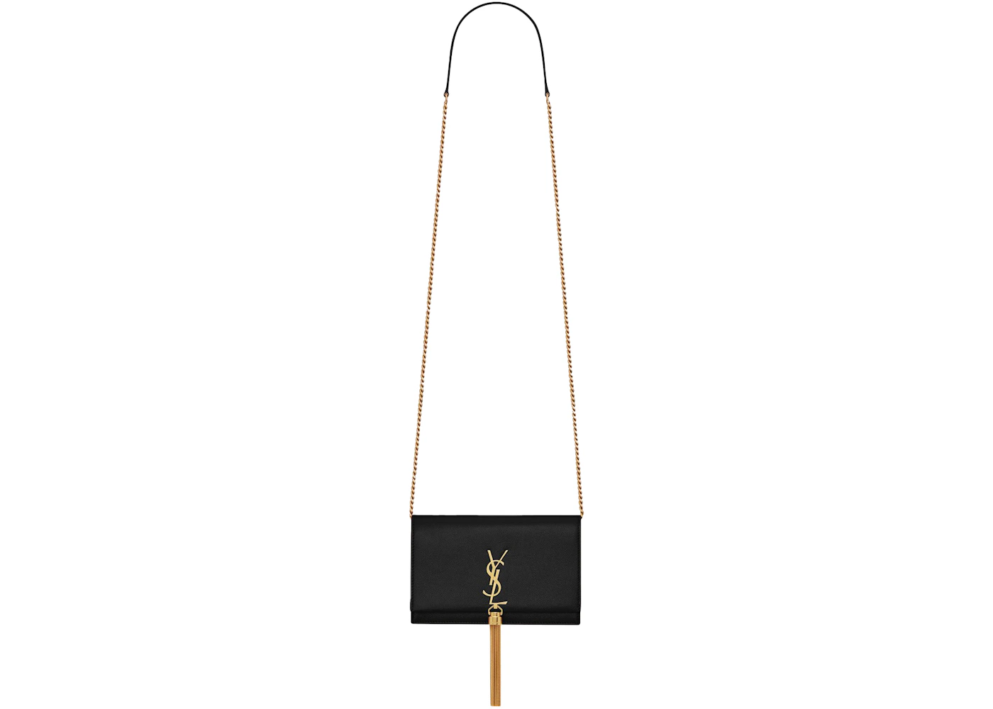 Saint Laurent Kate Tassel Chain Bag Black in Leather with Gold-tone - US