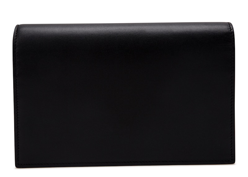 Saint Laurent Kate Wallet on Chain Tassel Black in Smooth Leather with
