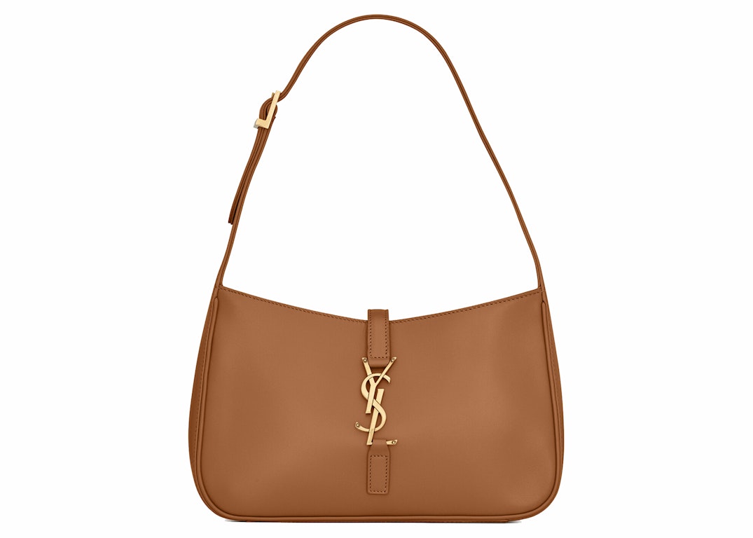 Pre-owned Saint Laurent Le 5 A 7 Hobo Bag In Smooth Leather Dune