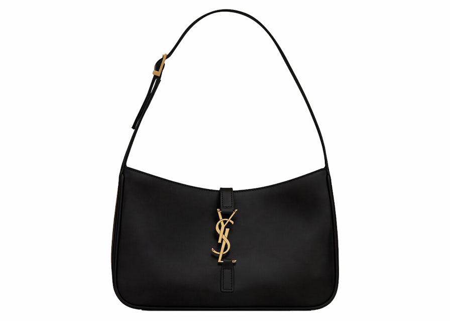 Saint Laurent Le 5 A 7 Hobo Bag In Smooth Leather Noir in Smooth Calfskin  Leather with Bronze-tone - US