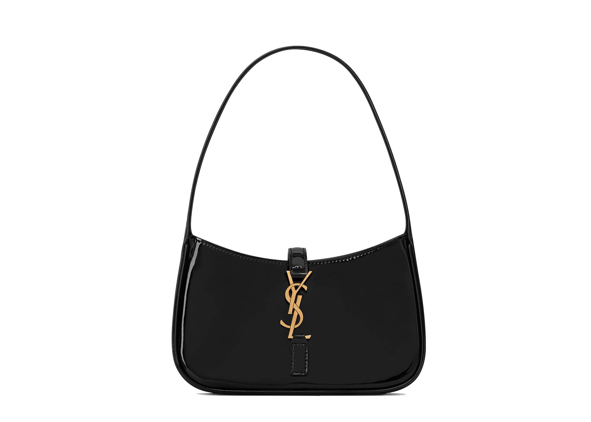Saint Laurent Le 5 A 7 Mini Hobo Bag In Shiny Leather Black in ...