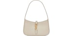 Saint Laurent Le 5 A 7 Mini Hobo Bag In Smooth Leather Blanc Vintage