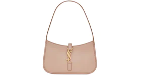 Saint Laurent Le 5 A 7 Mini Hobo Bag In Smooth Leather Rosy Sand