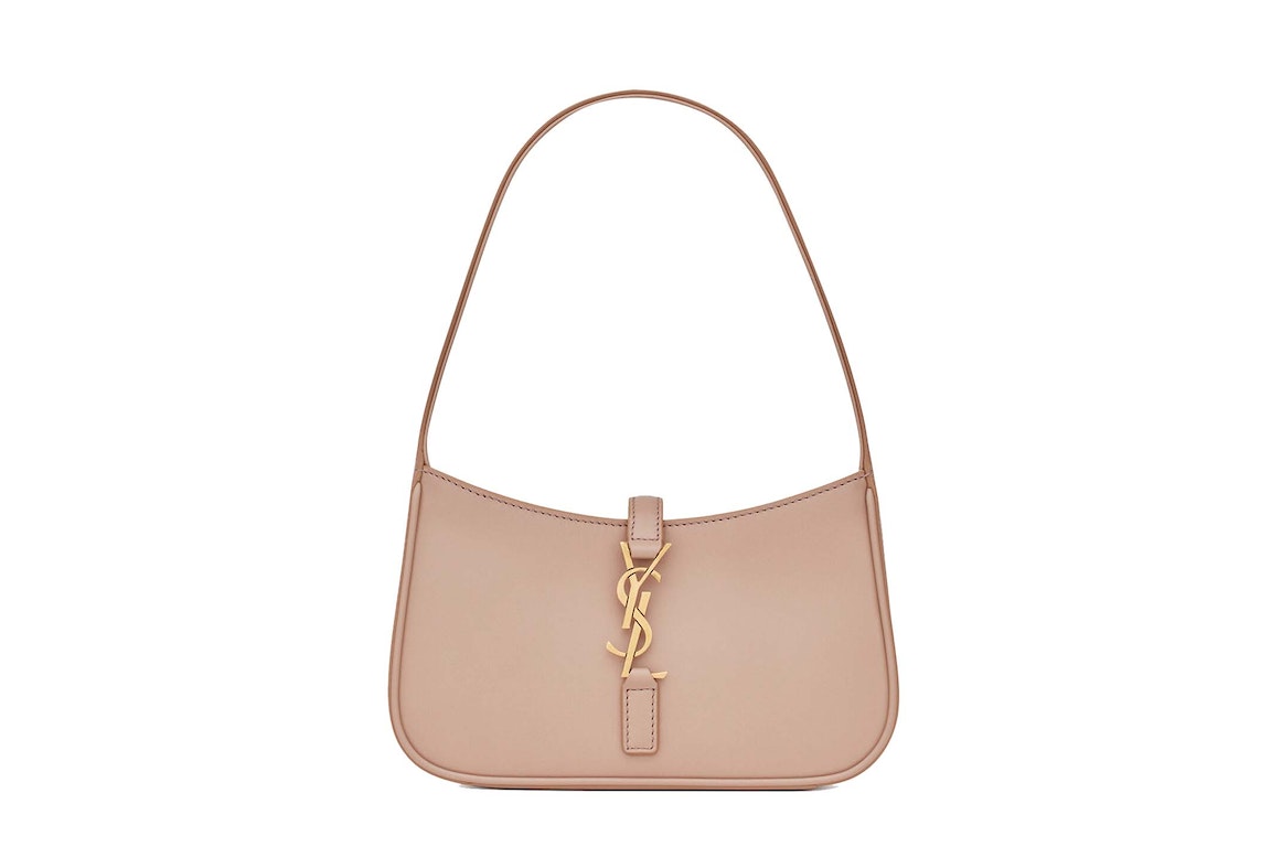 Pre-owned Saint Laurent Le 5 A 7 Mini Hobo Bag In Smooth Leather Rosy Sand