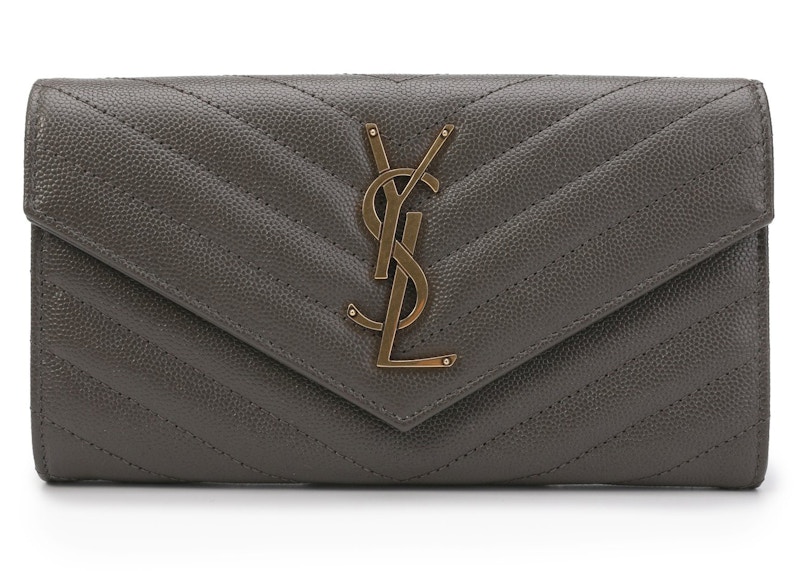 saint laurent monogram logo flap wallet