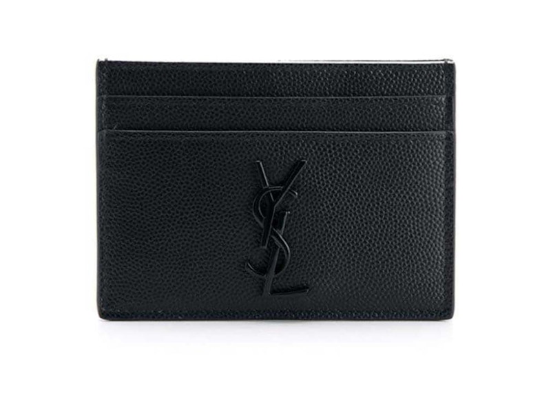 Saint Laurent Logo Monogram Card Holder Black