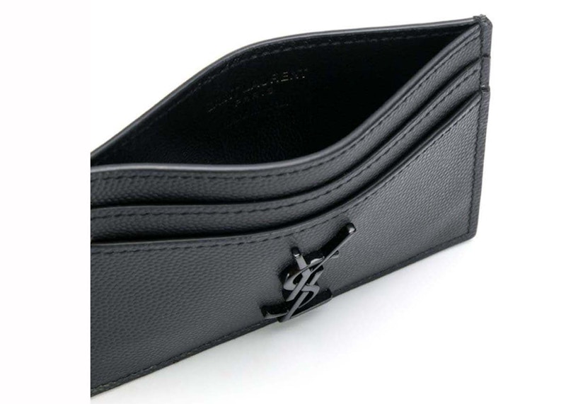 ★Saint Laurent★ Signature Logo Card Holder Black 3759460U9 Saint-Laurent-Logo-Monogram-