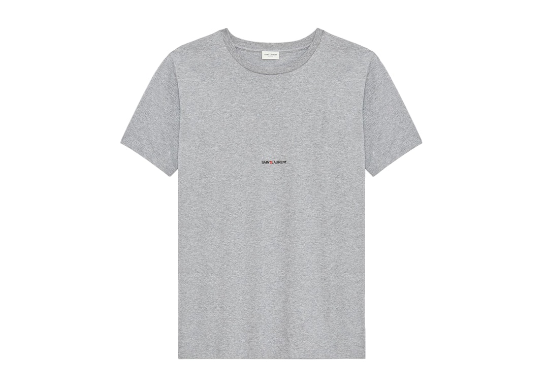 Pre-owned Saint Laurent Logo Rive Gauche T-shirt Grey Rinse