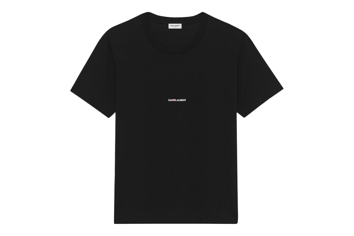 Pre-owned Saint Laurent Logo Rive Gauche T-shirt Black/white