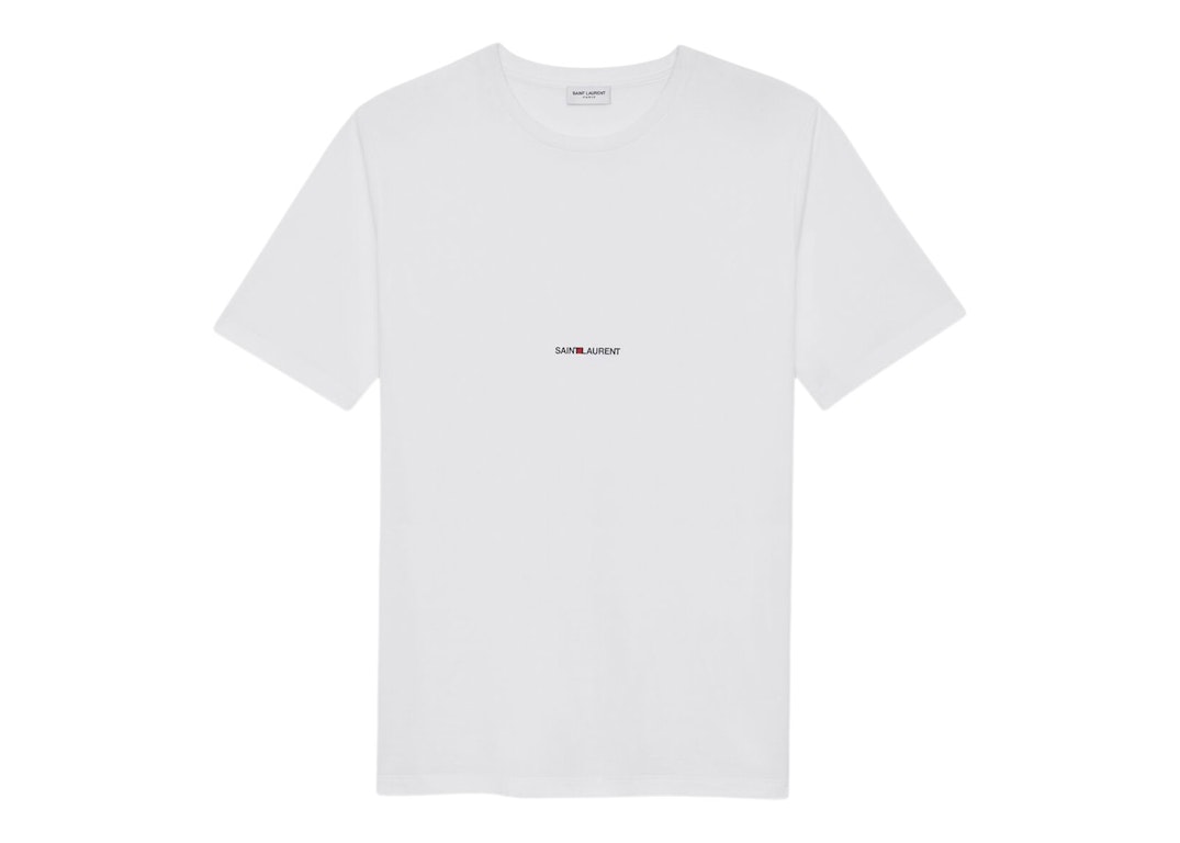 Pre-owned Saint Laurent Logo Rive Gauche T-shirt White/black