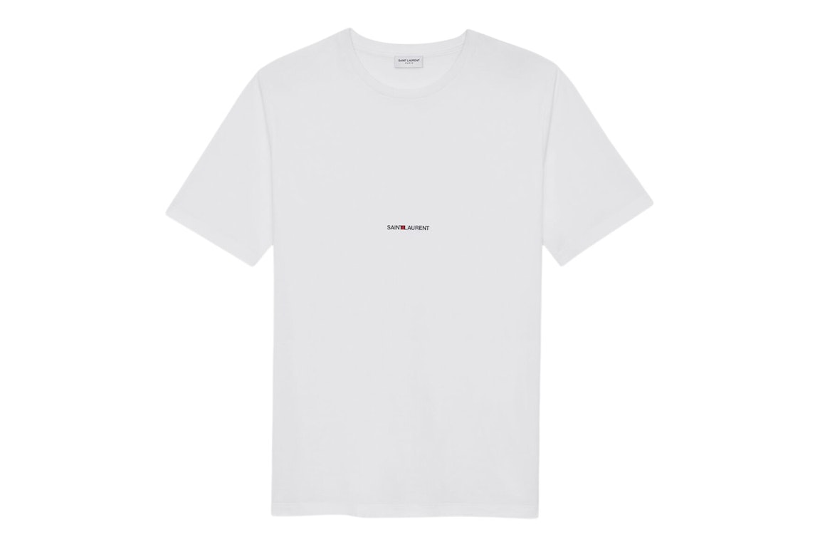 Pre-owned Saint Laurent Logo Rive Gauche T-shirt White/black