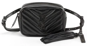 Saint Laurent Lou Belt Bag Quilted Black Hardware Black