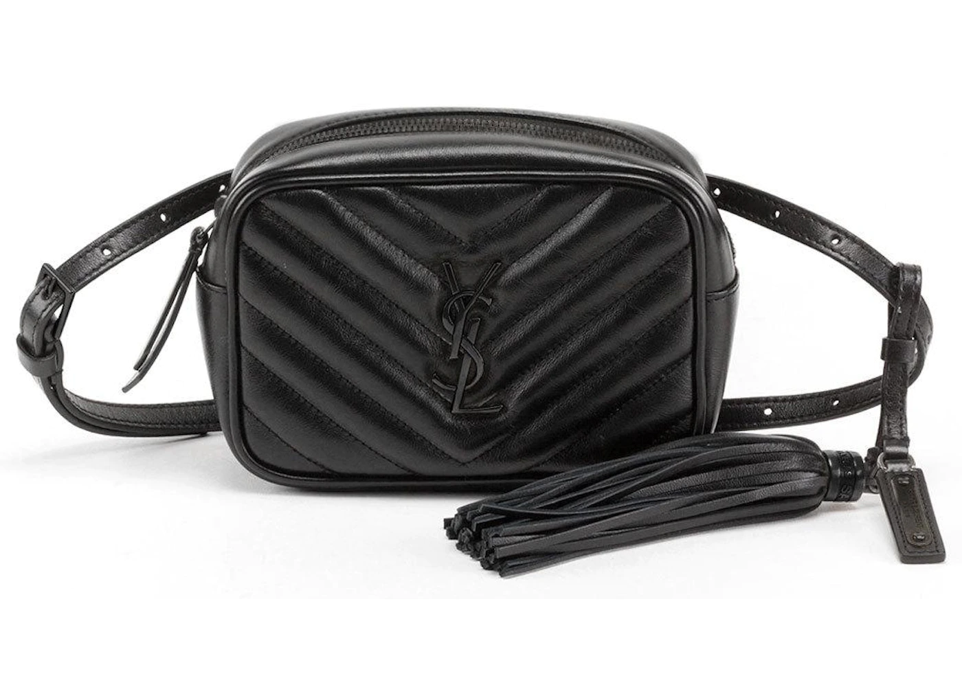 Saint Laurent Lou Belt Bag Quilted Black Hardware Black in Calfskin with  Black - US
