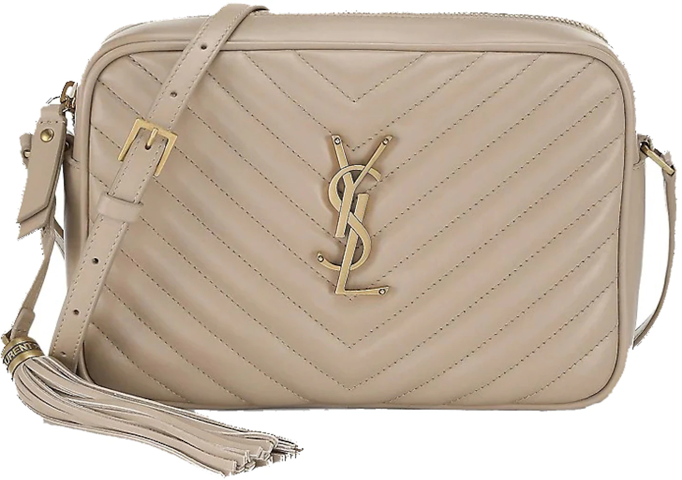 Saint Laurent Lou Lou Small Crossbody, Beige with Silver Hardware, Preowned  in Dustbag WA001