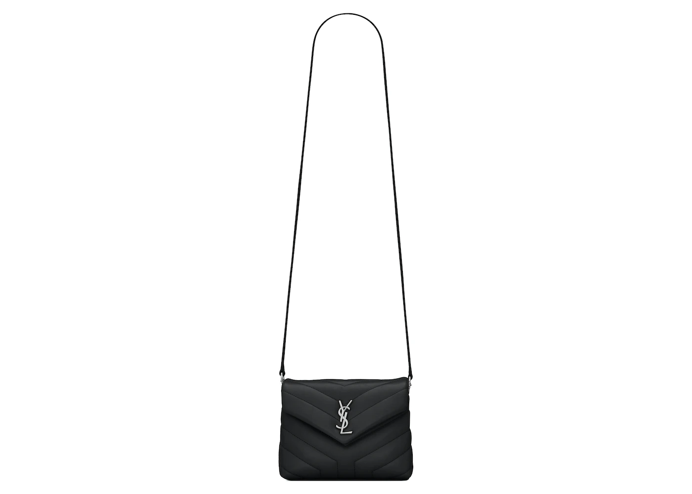 Saint Laurent LouLou Shoulder Bag Toy Black in Leather with Silver-tone ...