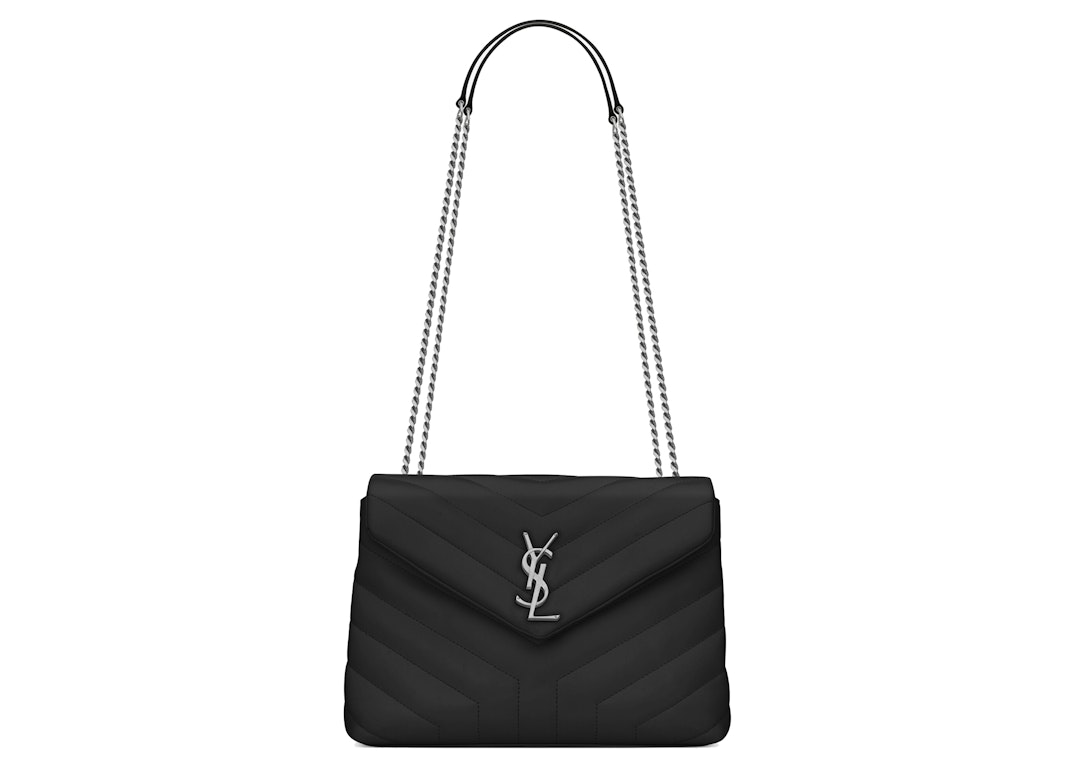 Pre-owned Saint Laurent Loulou Small Chain Bag Matelasse Black/silver