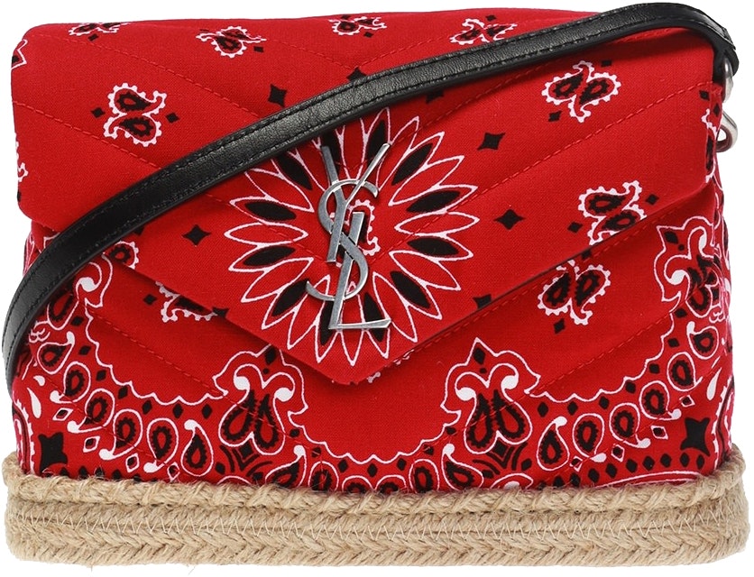 dug Rafflesia Arnoldi gallon Saint Laurent Loulou Espadrille Bandana Shoulder Bag Red in Cotton - US