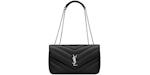 Saint Laurent Loulou Medium In Pelle Di Agnello Trapuntata Silver-tone Black