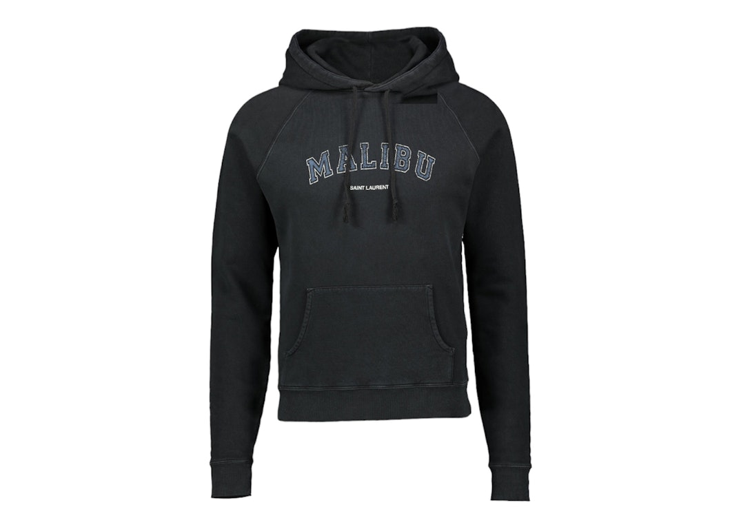 Pre-owned Saint Laurent Malibu Logo Hoodie Black