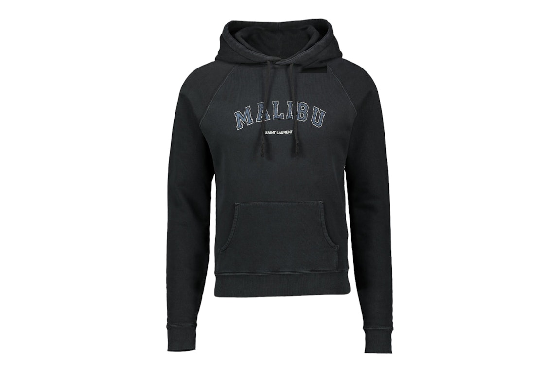 Pre-owned Saint Laurent Malibu Logo Hoodie Black